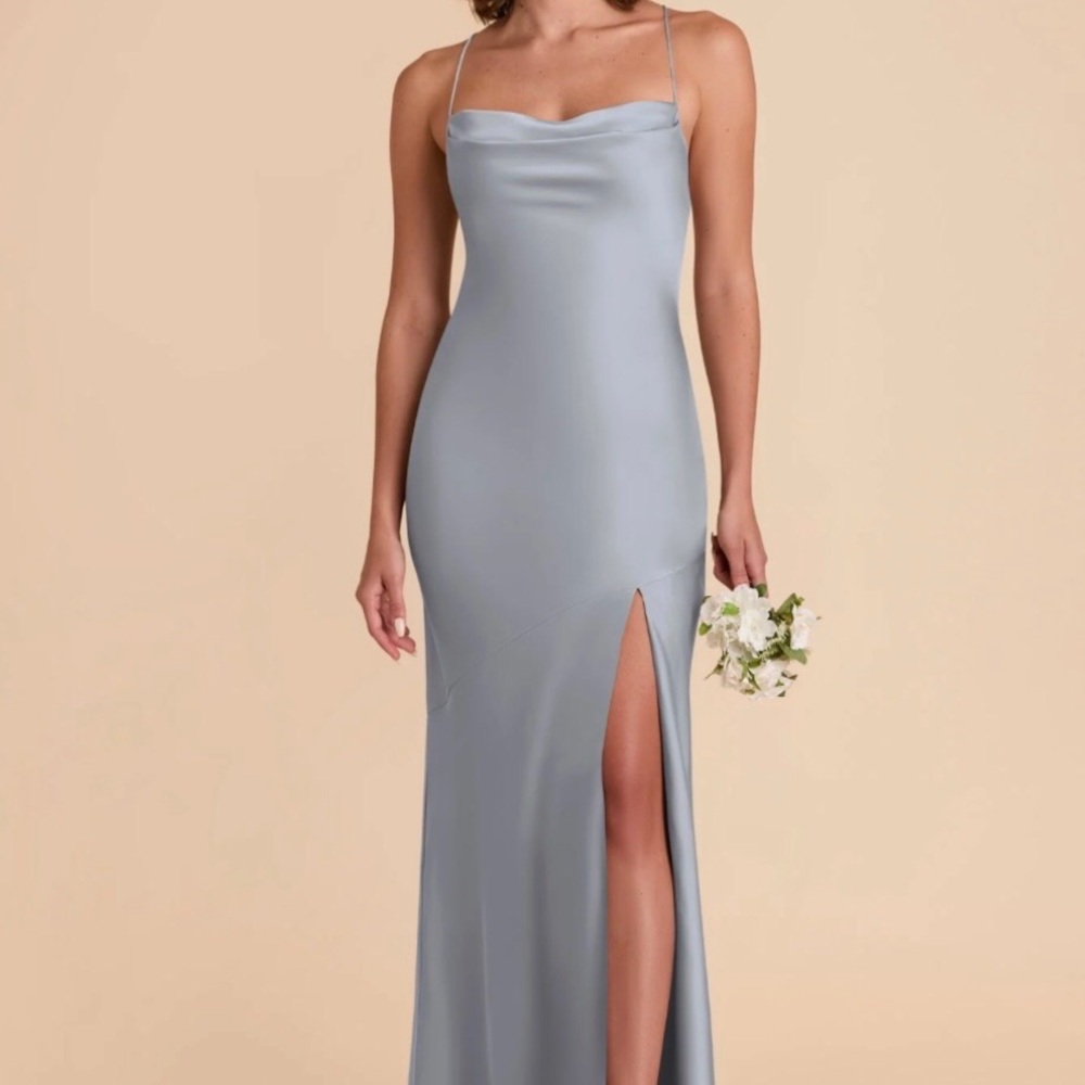 Birdy Grey Slate Blue Cowl Neck Maxi Dress